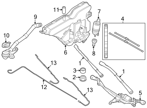 2022 BMW 230i LINKAGE FOR WIPER SYSTEM WIT Diagram for 61618498663
