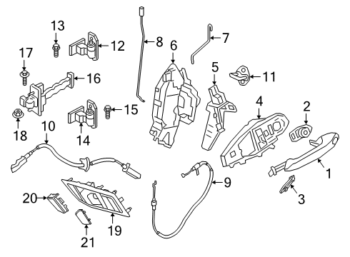 2022 BMW Z4 DOOR HANDLE INNER RIGHT Diagram for 51417944304