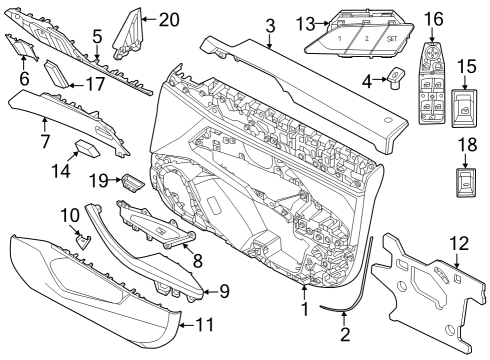 2024 BMW 430i xDrive Gran Coupe ARMREST, DOOR, FRONT LEFT Diagram for 51415A46BB5