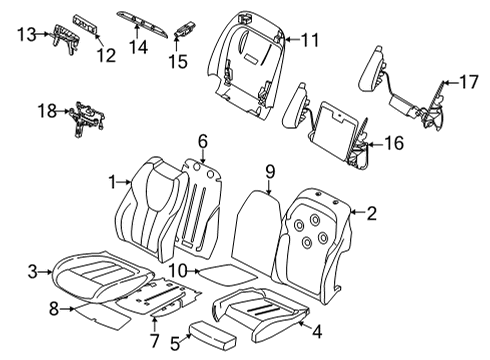 2024 BMW X6 M BACKREST REAR PANEL Diagram for 52105A56012