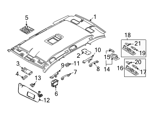 Sun Visor/Mirror Illuminated Right Diagram for 51167066650