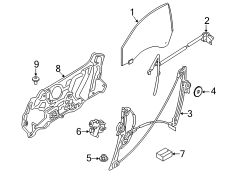 2023 BMW 840i xDrive DRIVE, POWER WINDOW LEFT Diagram for 61355A44095