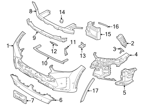 2024 BMW X6 MOUNT FRONT FOG LIGHT LEFT Diagram for 51118085665