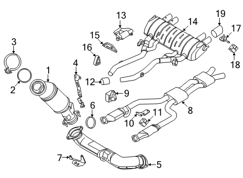 2023 BMW M2 RP CATALYTIC CONVERTER W.CEN Diagram for 18309504816