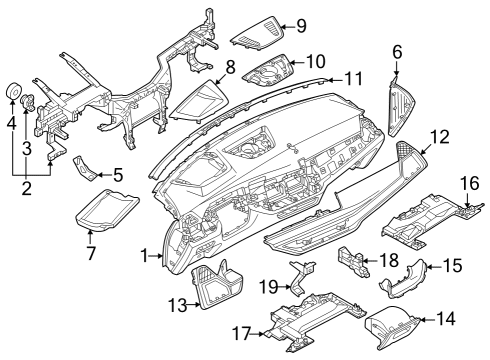 2025 BMW X6 TRIM WINDSHIELD HEATING CENT Diagram for 51459875803