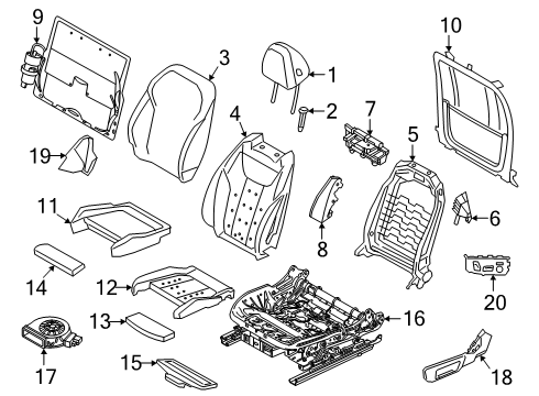 2025 BMW X3 SWITCH SEAT ADJUSTMENT RIGHT Diagram for 61315A6E128
