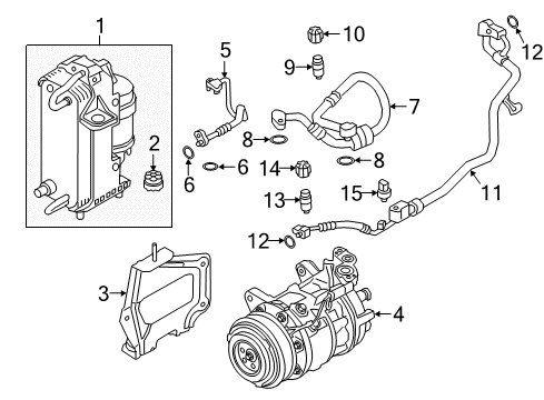2021 BMW 540i xDrive AIR COND.COMPRESSOR W/ MAGNE Diagram for 64527948809