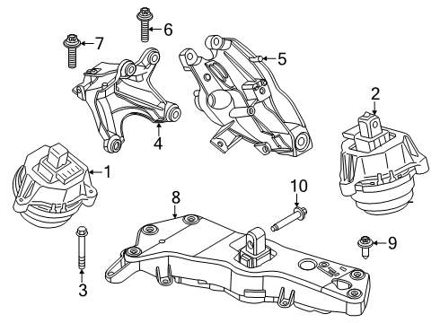 2024 BMW 530i ENGINE MOUNT, RIGHT Diagram for 22119894892