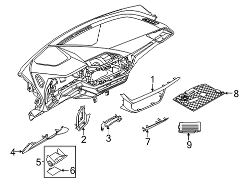 2021 BMW 228i xDrive Gran Coupe TRIM, INSTRUM.PANEL, ILLUM.F Diagram for 51459627504
