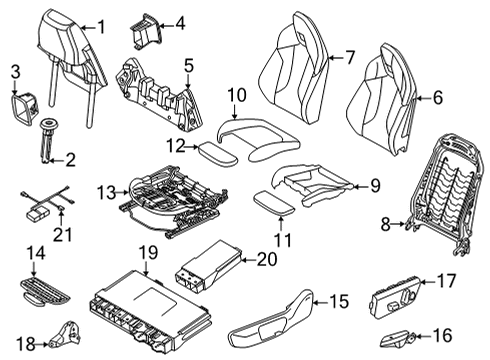2021 BMW 228i xDrive Gran Coupe Seat Module Diagram for 61355A7CB21