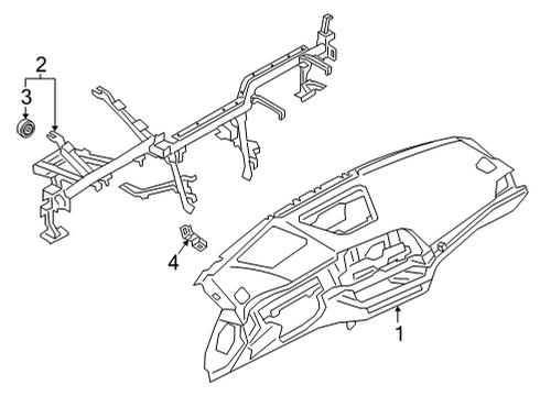 2022 BMW 430i INSTRUMENT PANEL, SENSATEC Diagram for 51459476377