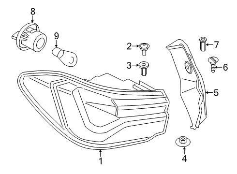 2021 BMW X2 Rear Light In The Side Panel Diagram for 63219881586