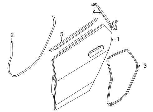 2022 BMW i4 Door & Components, Exterior Trim Diagram 2