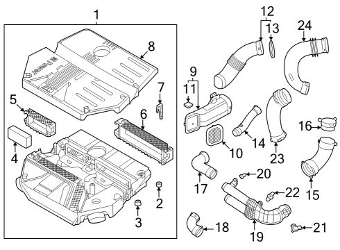 2024 BMW X3 M FRAME AIR FILTER INSERT Diagram for 13718093910