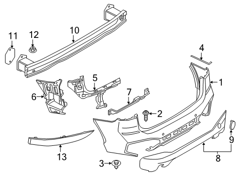 2022 BMW X1 Rear Reflector, Rear Right Diagram for 63147850998