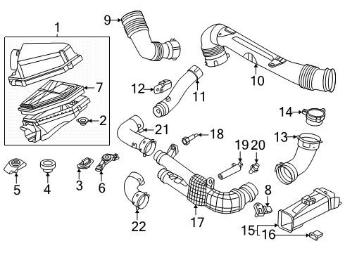 2023 BMW M2 INTAKE MUFFLER RIGHT Diagram for 13718095804