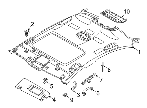 2022 BMW 530e Headlining Diagram for 51447910800