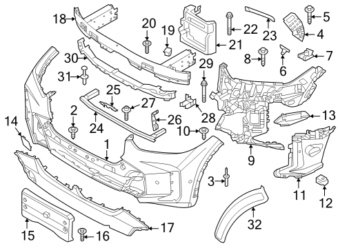2025 BMW X5 FRONT BUMPER COVER PAINTED Diagram for 51115A7E6E9