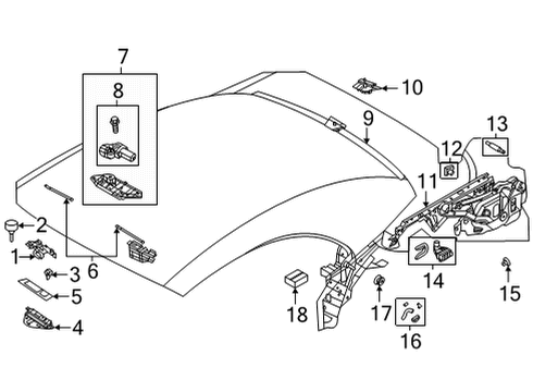 2022 BMW 430i CENTERING CONVERT.TOP COMP.L Diagram for 54345A05E36