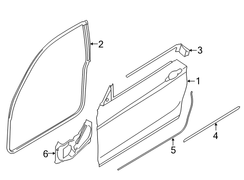 2021 BMW 230i xDrive Door Front Left Diagram for 41525A43C91