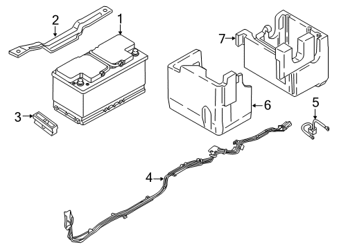 2023 BMW 530e xDrive Lithium-Ion Starter Battery Diagram for 61217857288