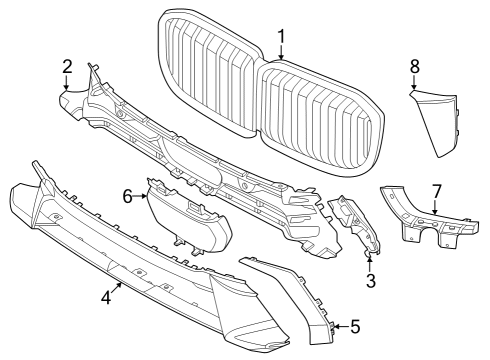 2023 BMW X7 TRIM HEADLIGHT INNER LEFT Diagram for 51115A241D1