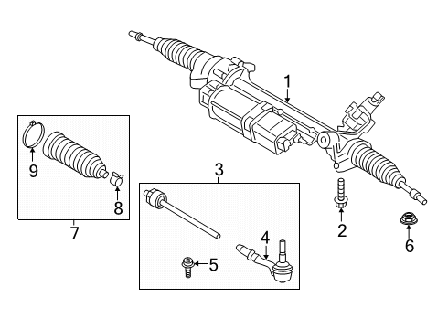 2021 BMW X5 Steering Column & Wheel, Steering Gear & Linkage Diagram 3