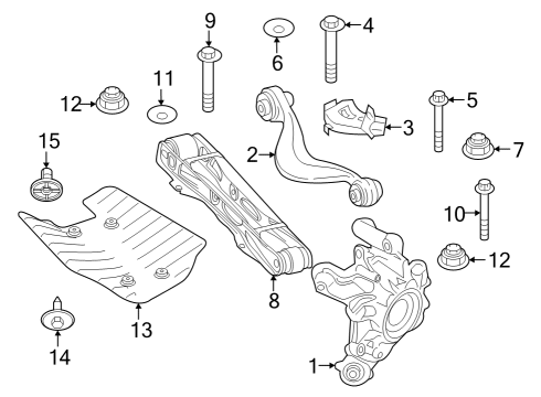 2023 BMW 740i Rear Right Wheel Carrier Diagram for 33306898350