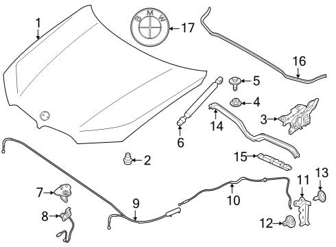 2022 BMW iX SEAL, ENGINE BONNET, FRONT Diagram for 51767933379