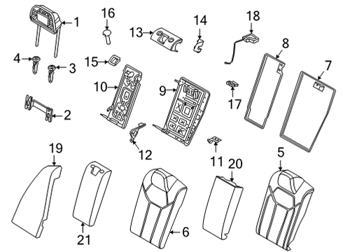 2021 BMW M4 FOAM PAD, BACKREST, REAR LEF Diagram for 52207496207