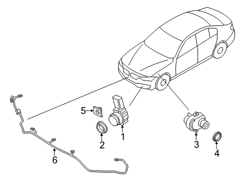 2021 BMW 330i ULTRASONIC SENSOR BLUE RIDGE Diagram for 66209827012