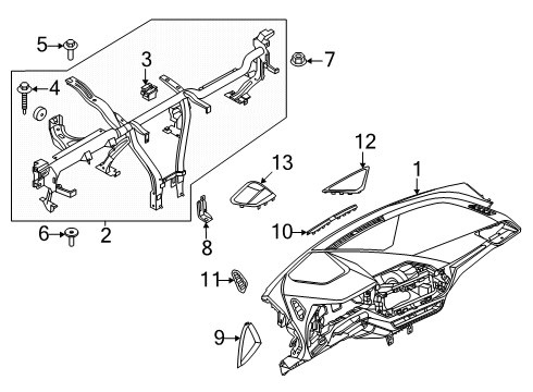 2025 BMW 228 xDrive Gran Coupe Cluster & Switches, Instrument Panel & Components Diagram 2