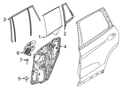2022 BMW X3 M DRIVE POWER WINDOW REAR Diagram for 61355A5C896