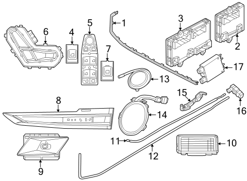 2024 BMW i7 CONTROL UNIT DOOR SWITCH CLU Diagram for 61315A75661