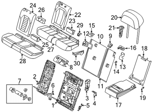 2024 BMW X5 M BEARING CENTER LEFT Diagram for 52207444857