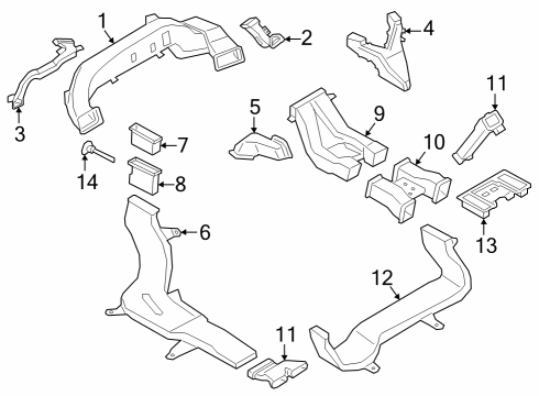 2021 BMW X7 CLIMATE CONTROL PANEL, REAR Diagram for 61319462518