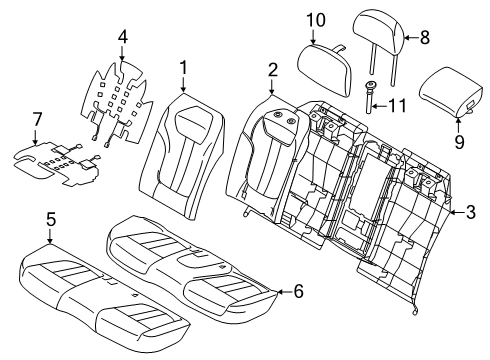 2022 BMW 740i Headrest Guide Lockable Diagram for 52207406035
