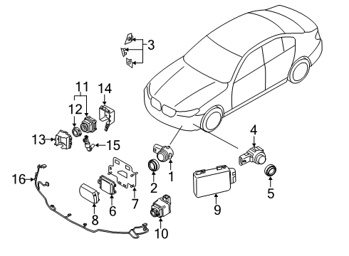 2022 BMW 740i ULTRASONIC SENSOR, DONINGTON Diagram for 66209827050