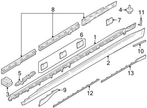2025 BMW i7 KIT, PDC HOLDER LEFT FRONT Diagram for 51775A62B83