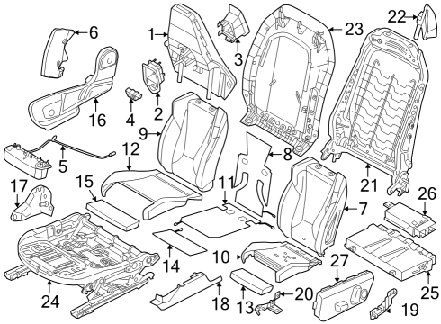 2024 BMW X1 HEATING ELEMENT BACKREST Diagram for 52105A16B52