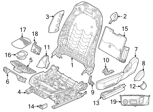 2022 BMW i4 SEAT ADJUSTMENT SWITCH, RIGH Diagram for 61319390106