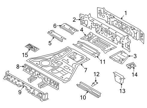 2021 BMW X5 M FLOOR PANEL, REAR Diagram for 41007947330