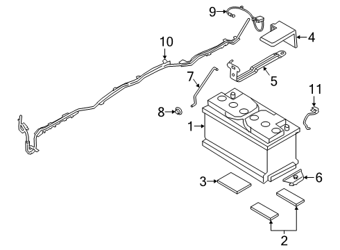 2021 BMW 330i BATTERY CABLE PLUS Diagram for 61125A690C1