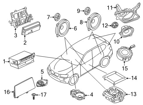 2025 BMW X6 M RP HEAD UNIT HIGH 5 Diagram for 65125B42805