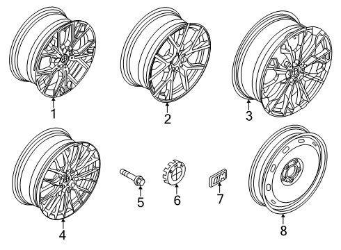 2025 BMW 228 xDrive Gran Coupe DISC WHEEL LIGHT ALLOY MIDNI Diagram for 36115A35E68