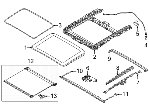 2024 BMW 530i xDrive DRIVE, SLIDING/TILTING SUNRO Diagram for 54105A82E41