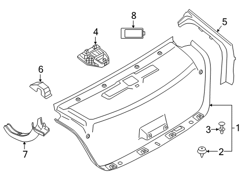 2021 BMW 530e TRIM PANEL WATER CHANNEL LEF Diagram for 51499448943