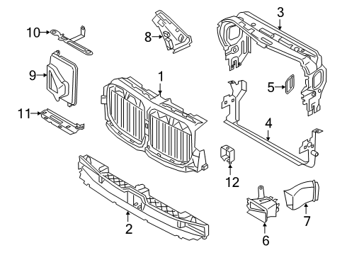 2025 BMW X7 AIR DUCT WITH AIR FLAP CONTR Diagram for 51749853855