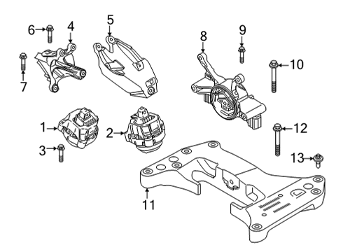 2024 BMW M4 TRANSMISSION CROSS MEMBER Diagram for 22318089421