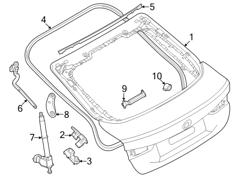 2025 BMW i4 SPINDLE DRIVE TAILGATE LEFT Diagram for 51247487575